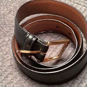 Italian made  black genuine leather mens belt